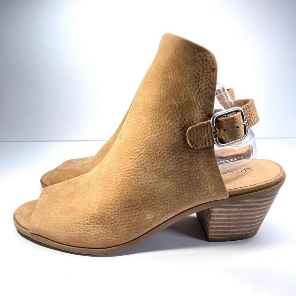 Lucky Brand Bray Buckle Slingback Peep-Toe Shoes Women’s Size‎ 10